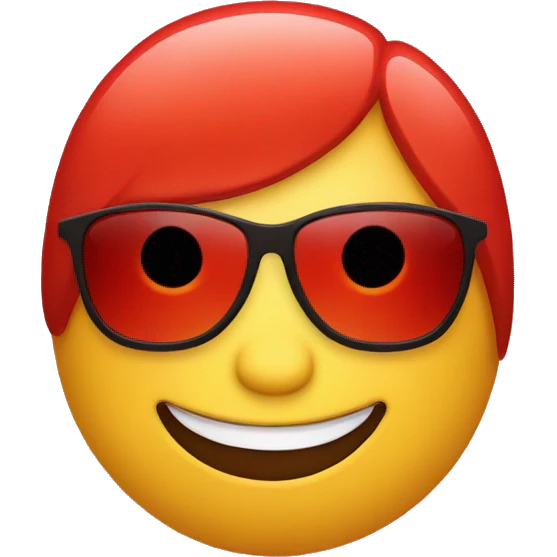 smile face with sunglasses red face emoji