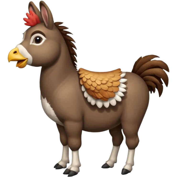 Donkey with a chicken on it emoji