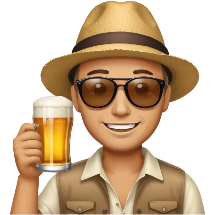 Man enjoying beer emoji