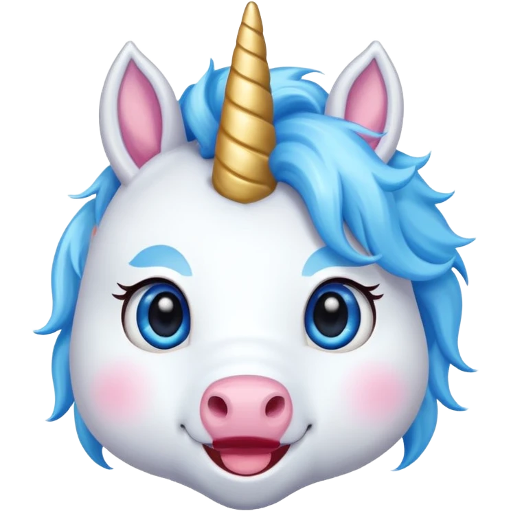 unicorn head, cute, like cartoon character emoji