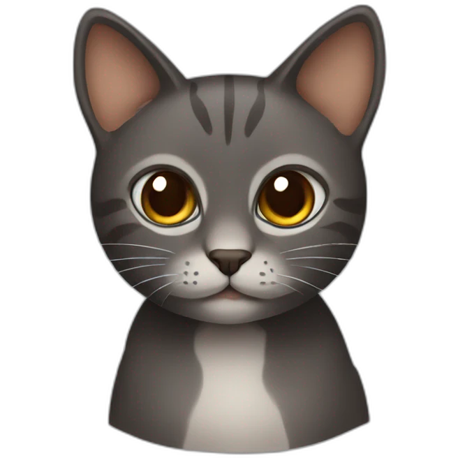 dark grey and brown cat emoji