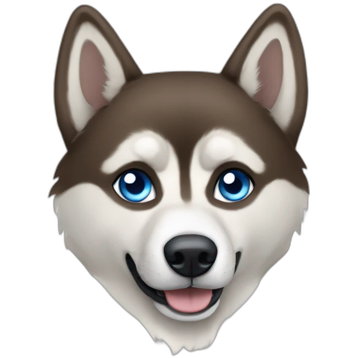 Husky brown with one eye blue and one eye brown emoji
