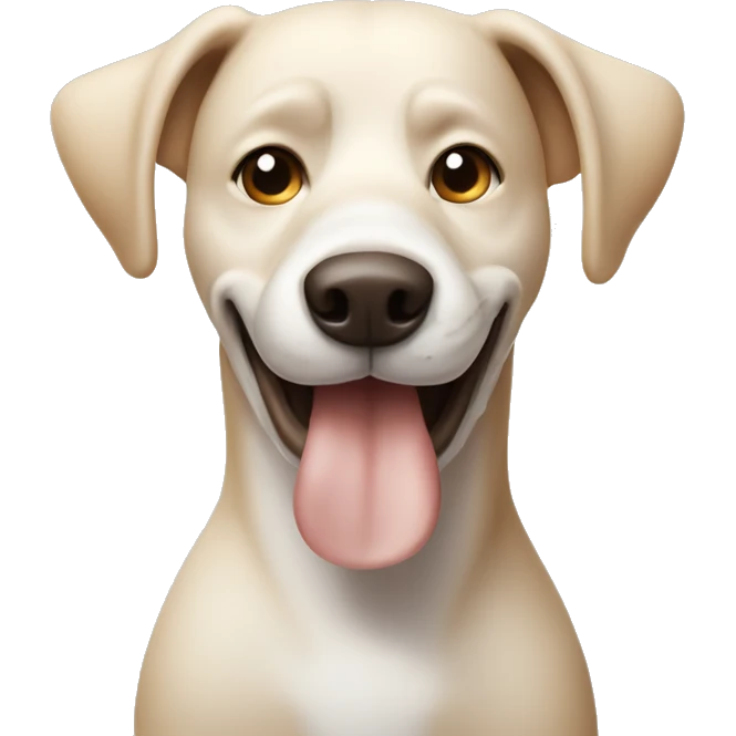 Dog white beige mark on the eyes doing thumbs up emoji