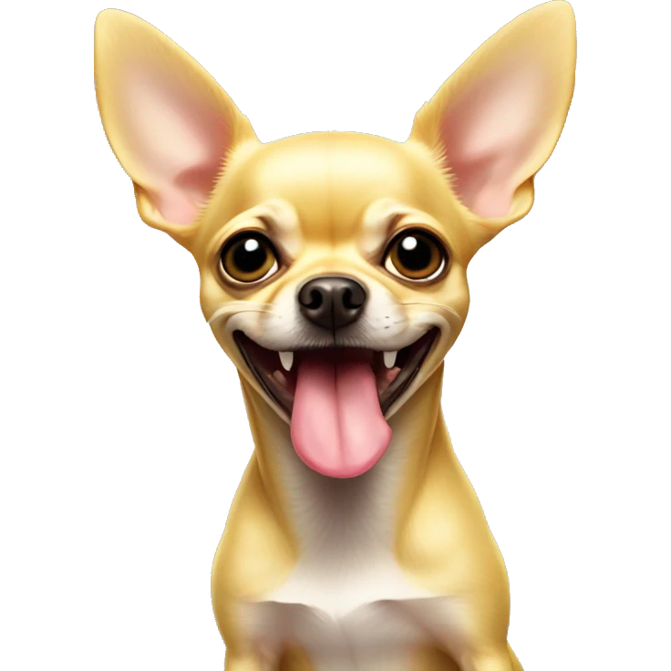 yellow chihuahua with its tongue barely out emoji