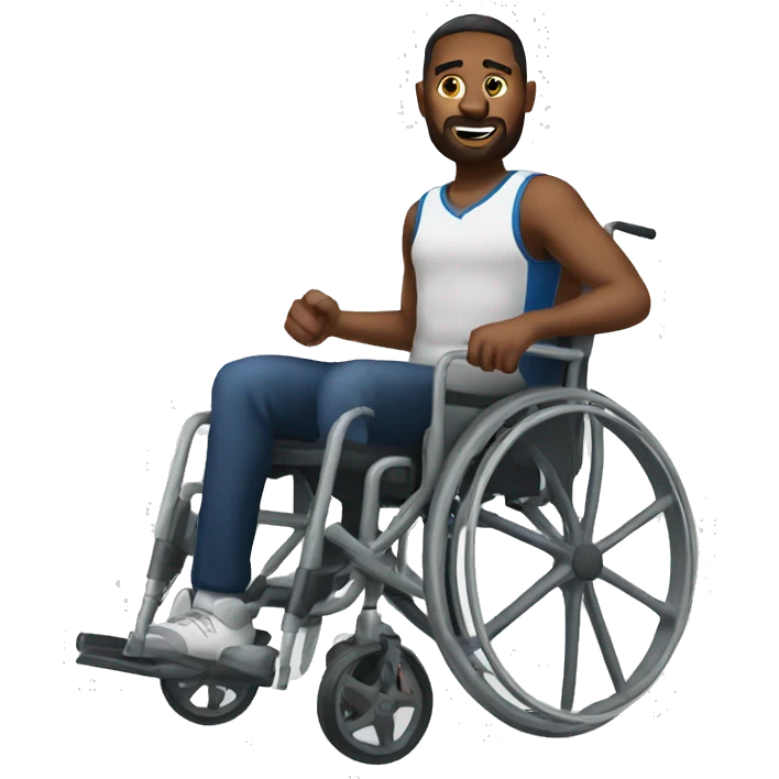 a man in a wheelchair holding a basketball emoji
