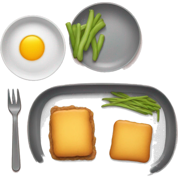 TV dinner tray in the style of iOS emoji emoji