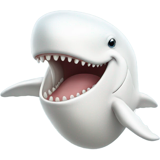 white whale , open mouth emoji