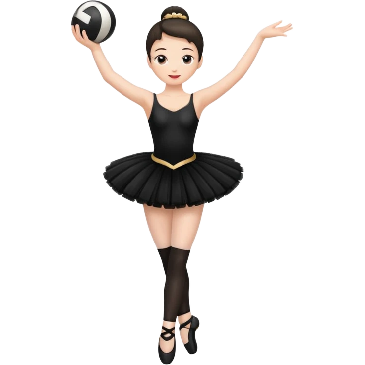 full body balet with black tutu holding ball emoji