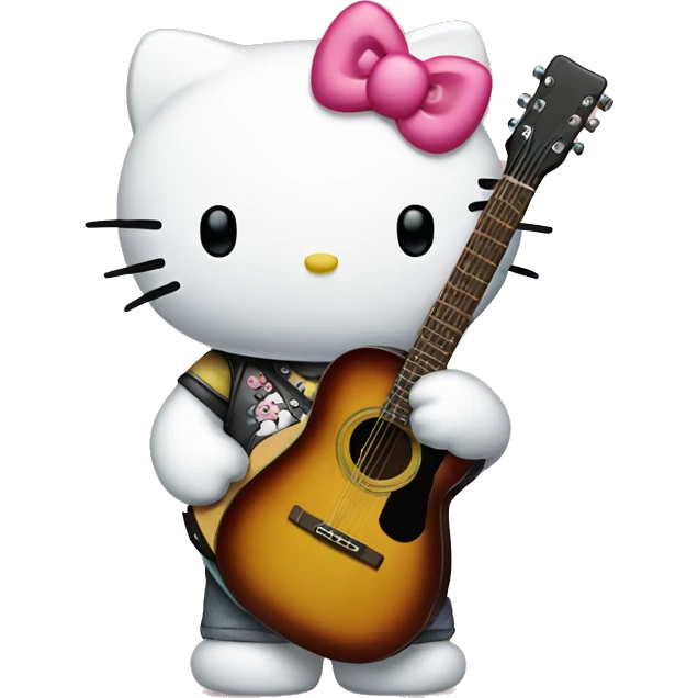 Hello kitty with a guitar  emoji
