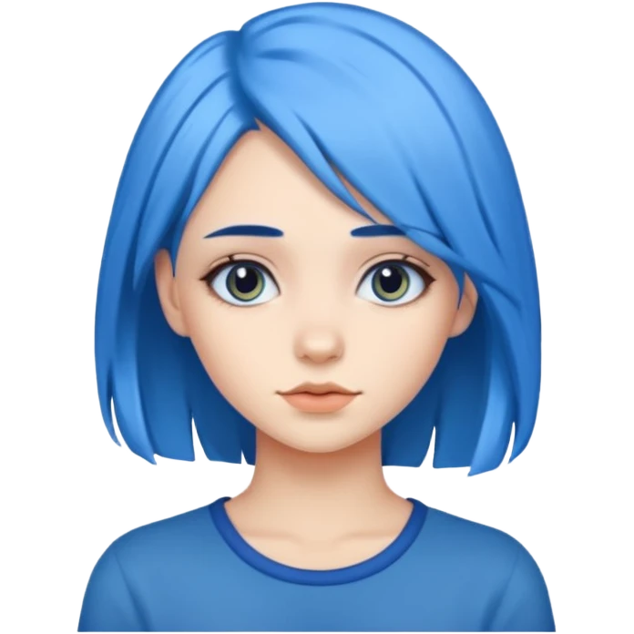 Beautiful girl with blue hair emoji