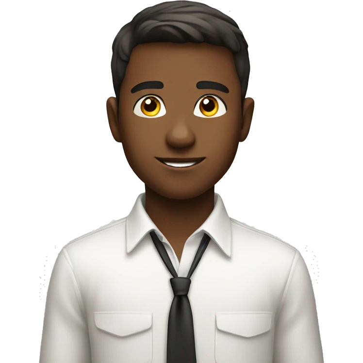 confident boy in white shirt emoji