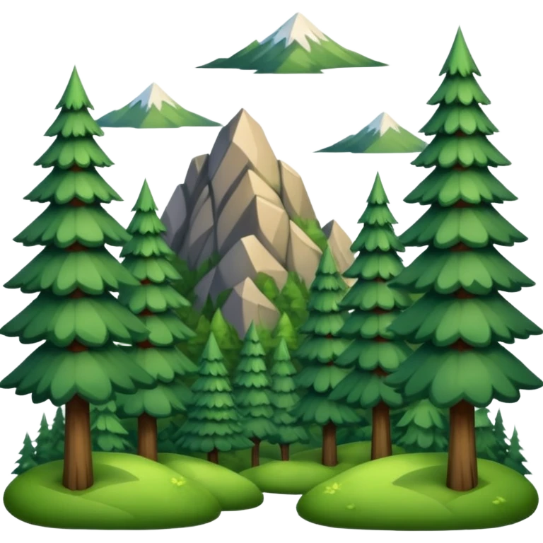 Forest with mountain view emoji