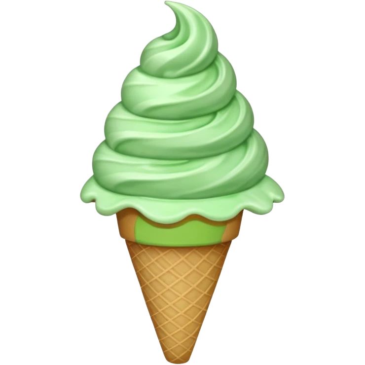 green with ice cream emoji