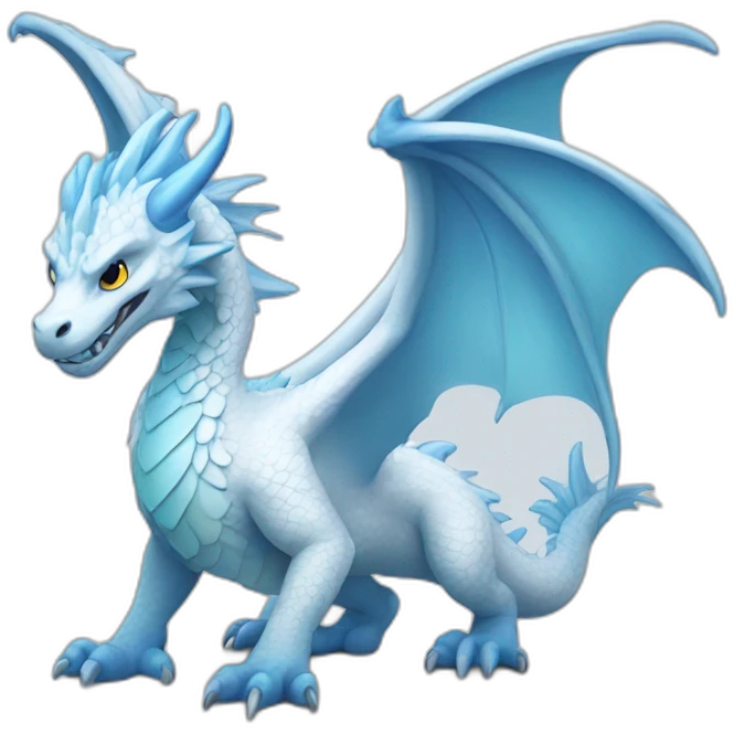 fairy White dragon with blue wings emoji