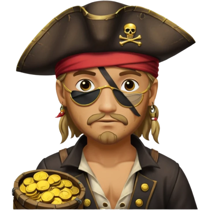 pirate with treasure. emoji