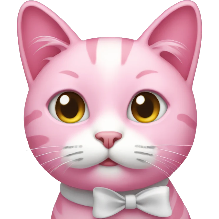 pink cat with white bow emoji