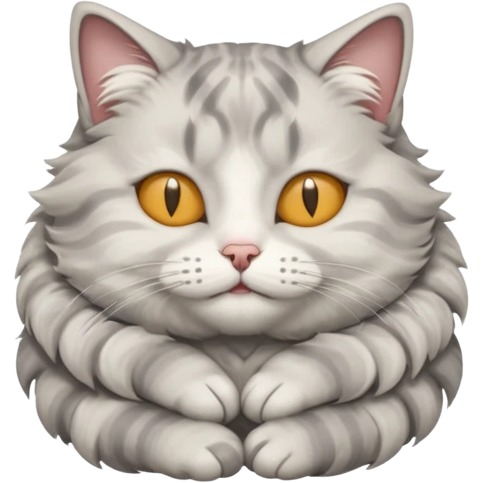 grey and white small cat with its eyes closed lying down with his paw curled under his head holding it up emoji