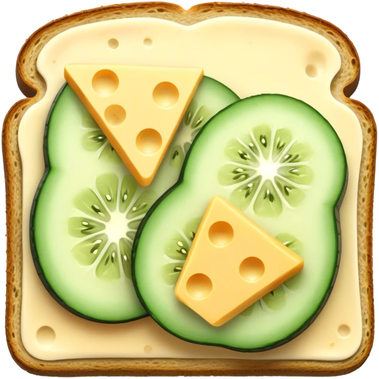 Toast with cheese and cucumber realistic  emoji