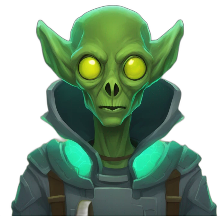 alien shop keeper scifi roguelike rpg style inspired by slay the spire digital art emoji