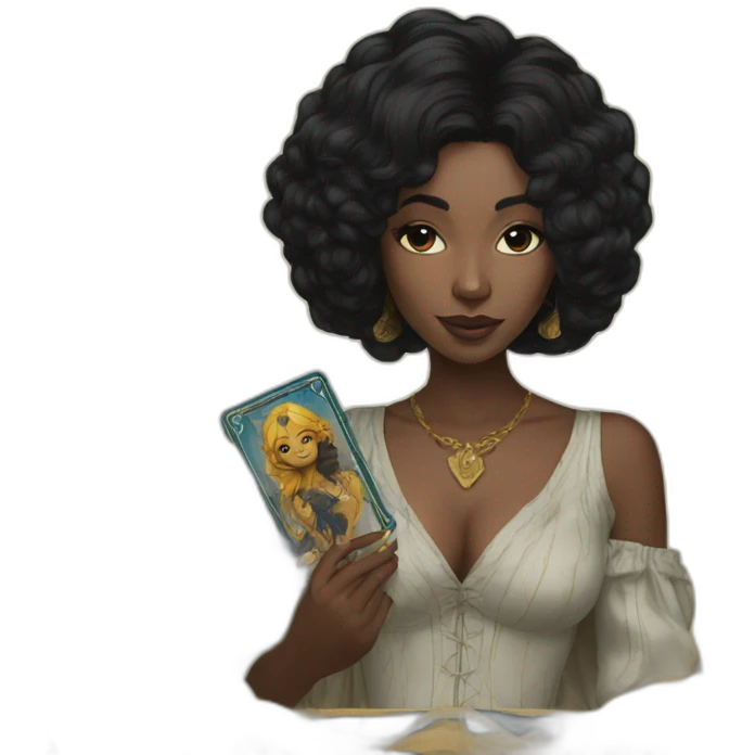 Tarot black hair playing cards emoji