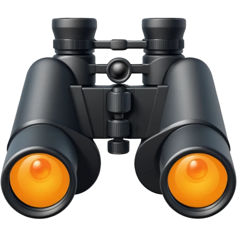 simple black binoculars with large lenses make lenses point out straight emoji