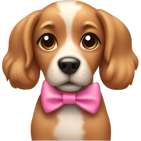 dog wearing a pink bow  emoji