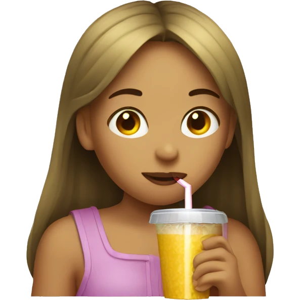 girl drinking from a huge straw emoji