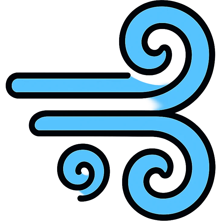 air emoji, swirling wind, minimal style emoji