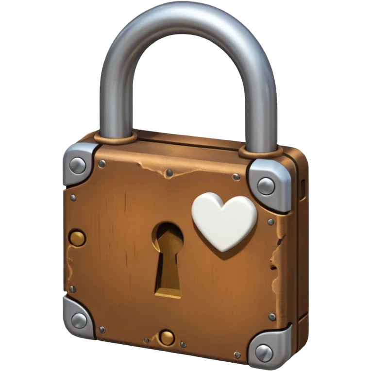 Lock with a brown with a heard white emoji