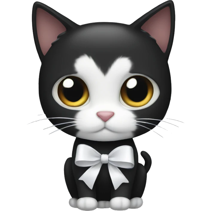 Black cat with white bow emoji