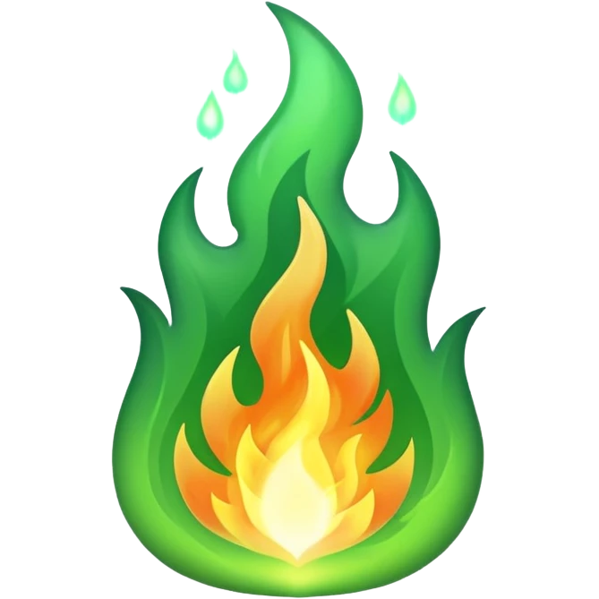 Green fire emoji