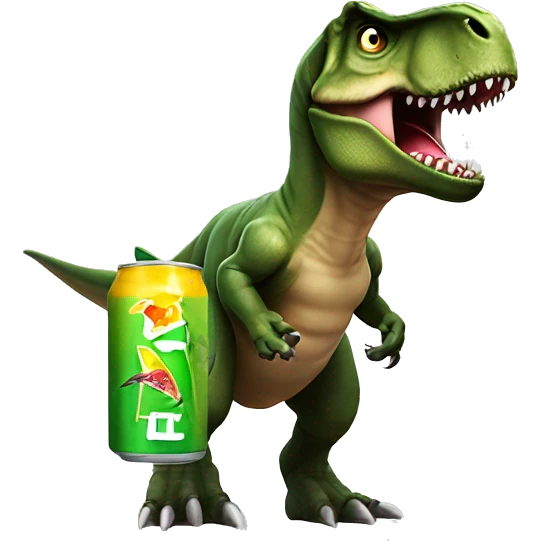 T-Rex whit energy drink  emoji
