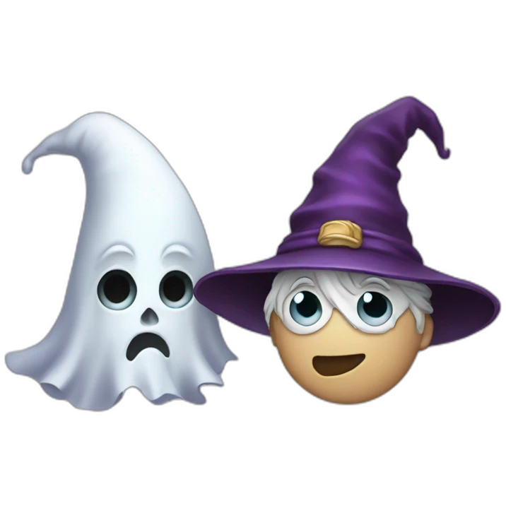 ghost and wizard together emoji