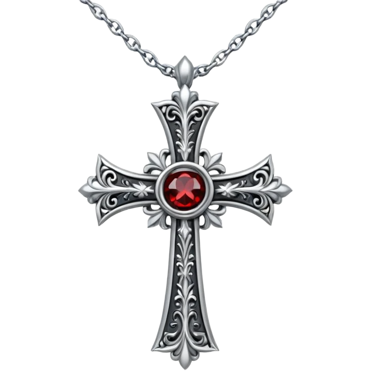 a gothic cross necklace  emoji