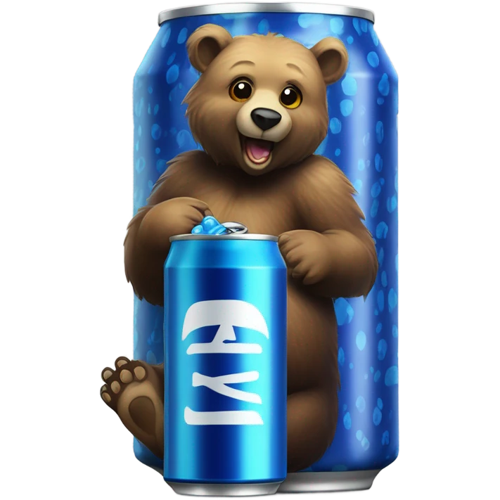 Blueberry bear on an Energy Drink  emoji