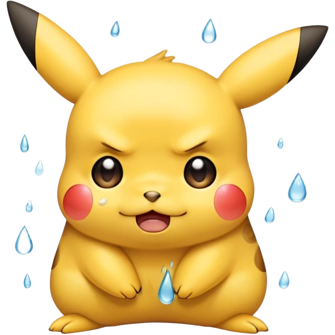 sad crying Pikachu with tears emoji