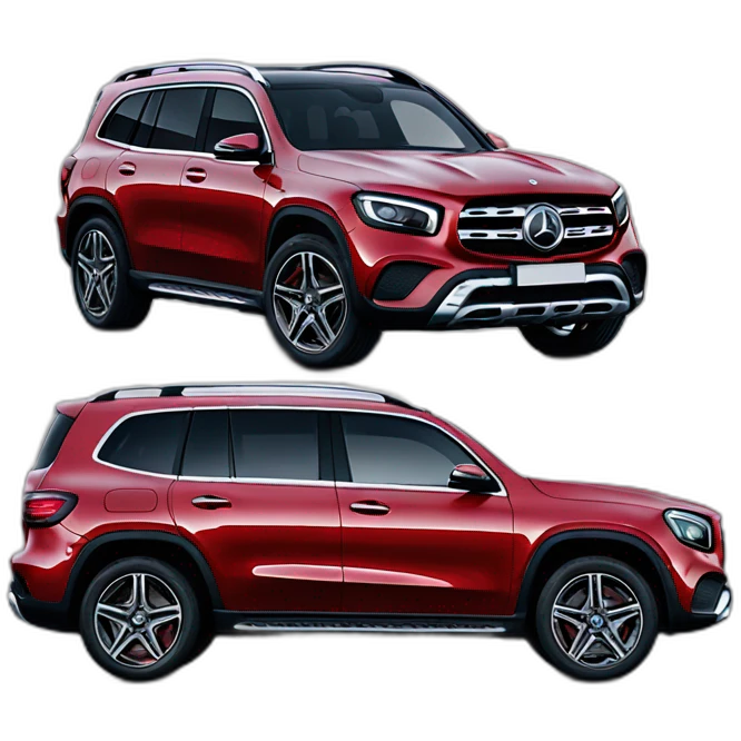 Red Mercedes glb diamond emoji
