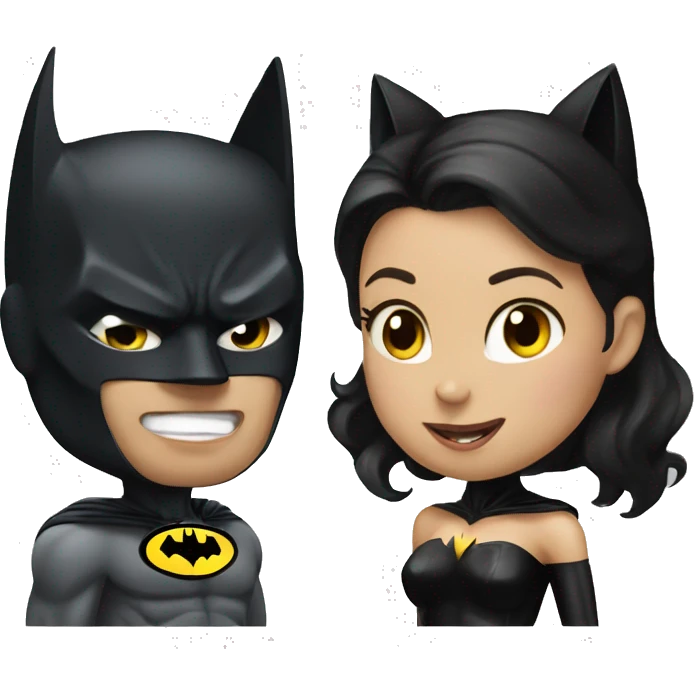 Batman and cat woman emoji