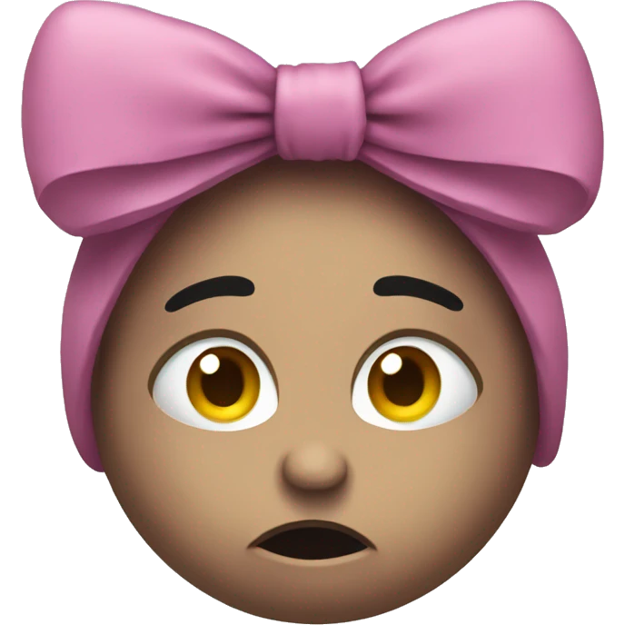 sad face with bow emoji