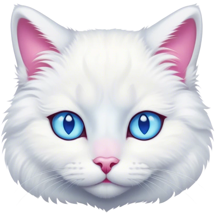 A White cat with blue eyes  emoji