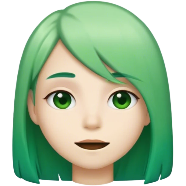 Jelly bean green ombré straight mouth emoji