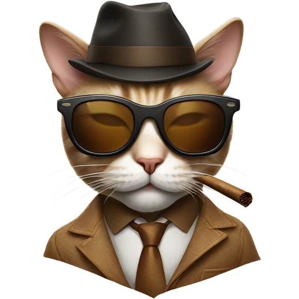 Cat with sunglasses and cigar emoji