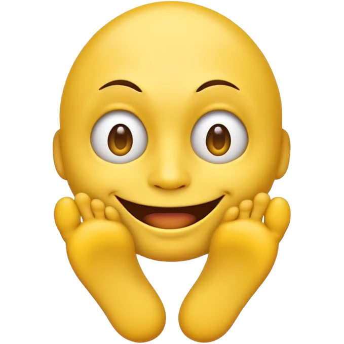 Freaky yellow face emoji, showing off his feet emoji