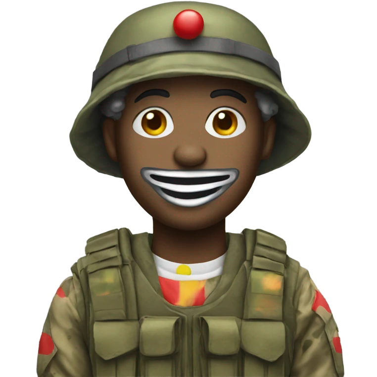 Solider wearing clown outfit emoji