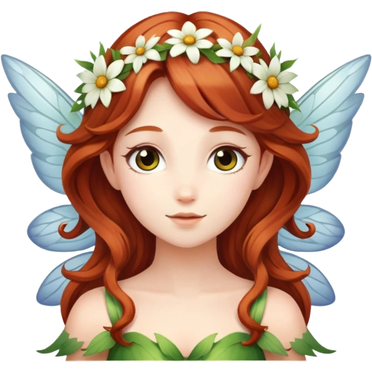 Flower Fairy with auburn hair and wingd emoji
