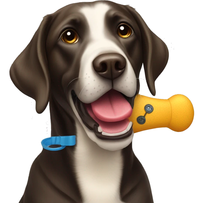 Labrador with a toy in his mouth  emoji