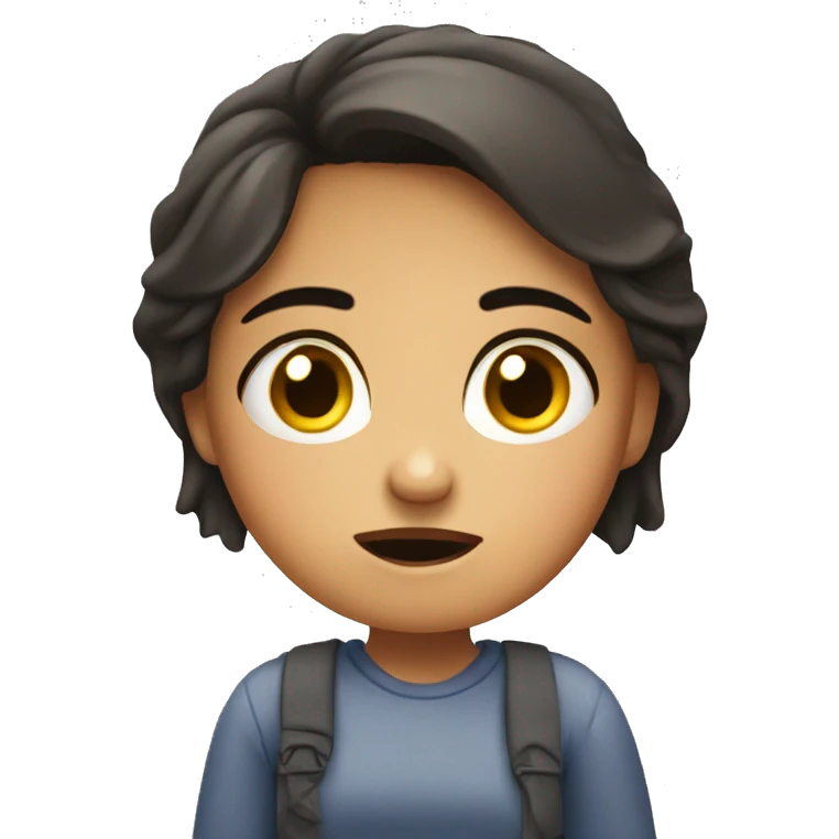 Annoyed Spanish girl stop hand emoji