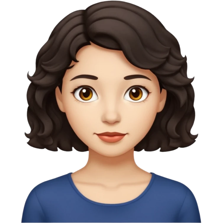 dark short wavy hair woman emoji