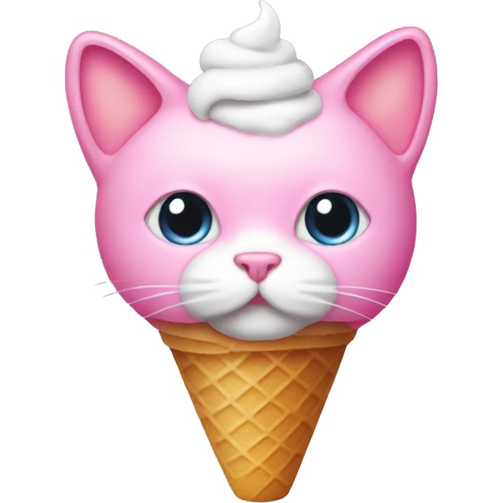 pink cat with a top icecream emoji