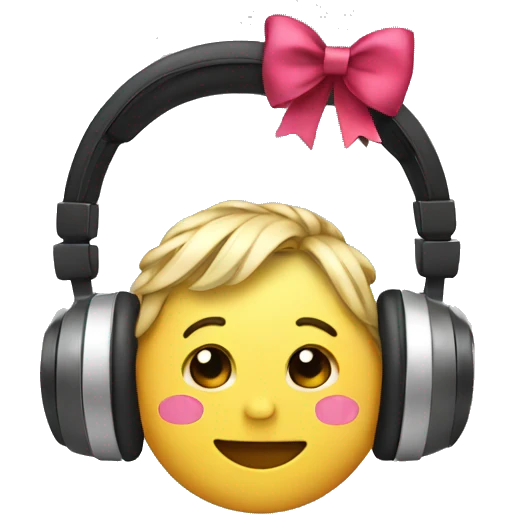 Headphones with bows emoji